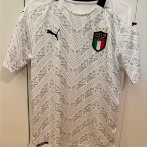 Puma Italia White and Gray Graphic Jersey